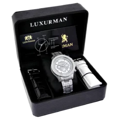 Luxurman Iced Out Men's Diamond Watch 1.25ct -PNZ Watches Shop luxurman watches iced out mens diamond watch 125ct 4