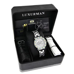 Luxurman Ladies White Yellow Blue Diamonds Watch 2.75ct 8 Luxurman Ladies White Yellow Blue Diamonds Watch 2.75ct -PNZ Watches Shop luxurman watches ladies color diamond watch 275ct p 35269 4