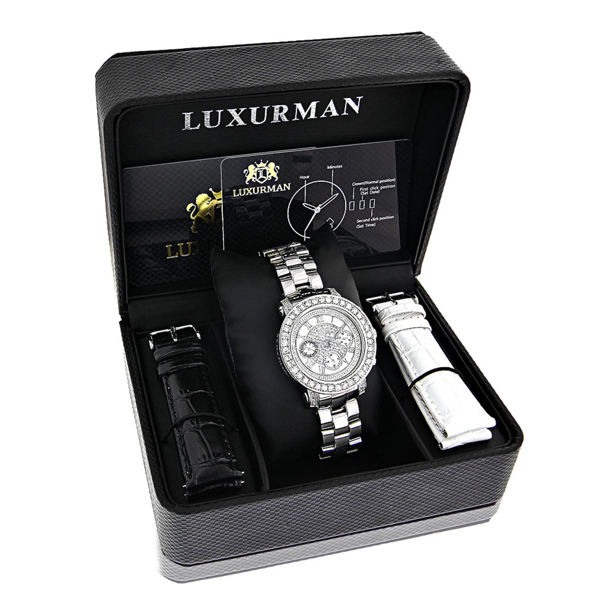 Luxurman Ladies Diamond Watch 3ct 4 Luxurman Ladies Diamond Watch 3ct - Image 4