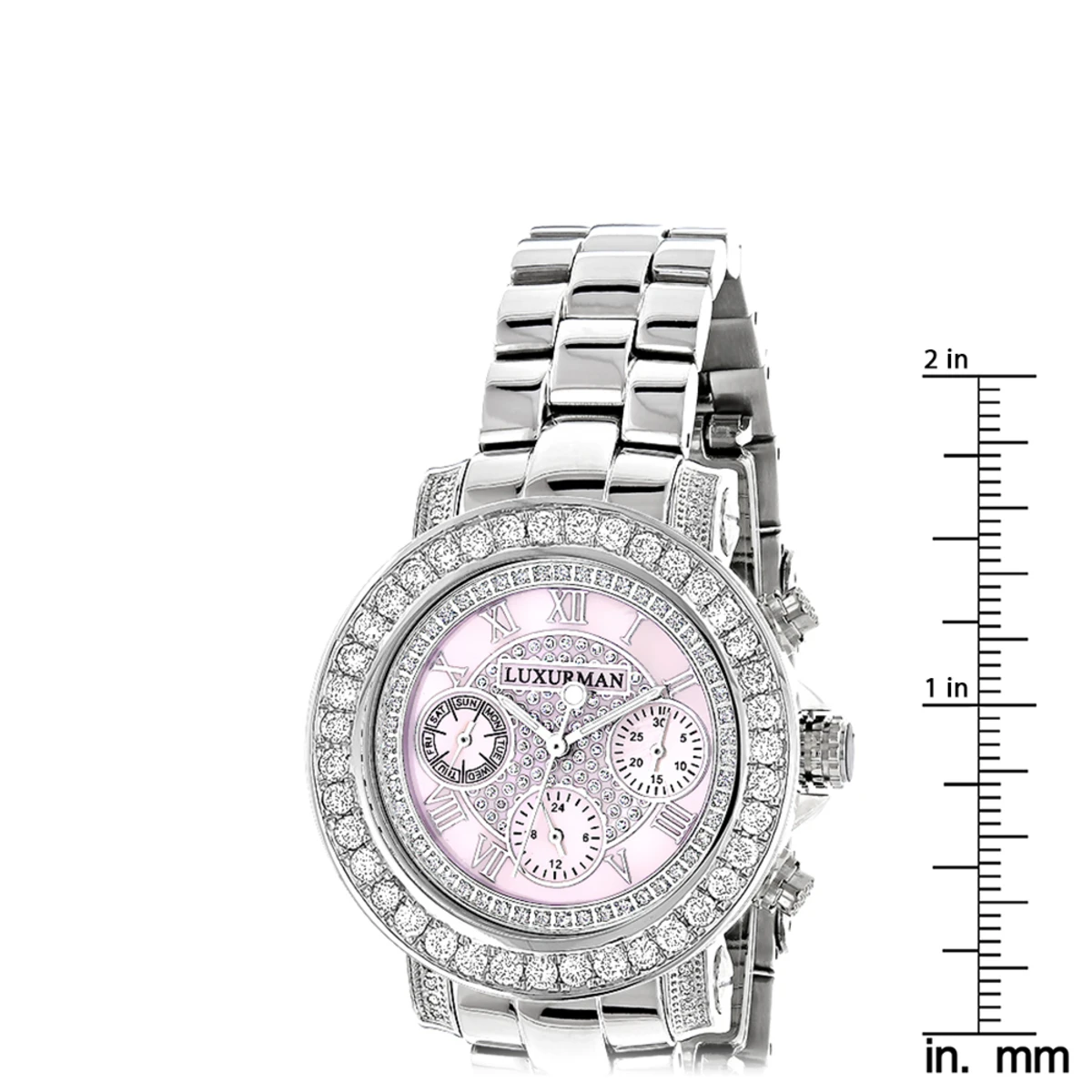 Luxurman Ladies Diamond Watch 3ct Pink 5 Luxurman Ladies Diamond Watch 3ct Pink - Image 5