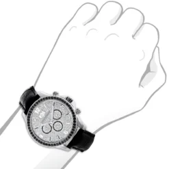 Luxurman Men's Black Diamond Watch 3ct -PNZ Watches Shop luxurman watches mens black diamond watch 3ct p 35268 6