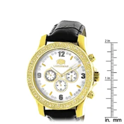 Luxurman Men's Diamond Watch 0.25ct Yellow -PNZ Watches Shop luxurman watches mens diamond watch 025ct yellow p 9704 ruler