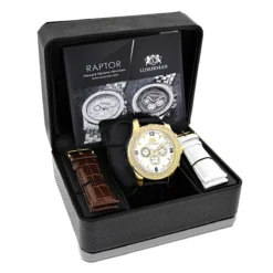 Luxurman Men's Diamond Watch 0.25ct Yellow -PNZ Watches Shop luxurman watches mens diamond watch 025ct yellow p 9704box