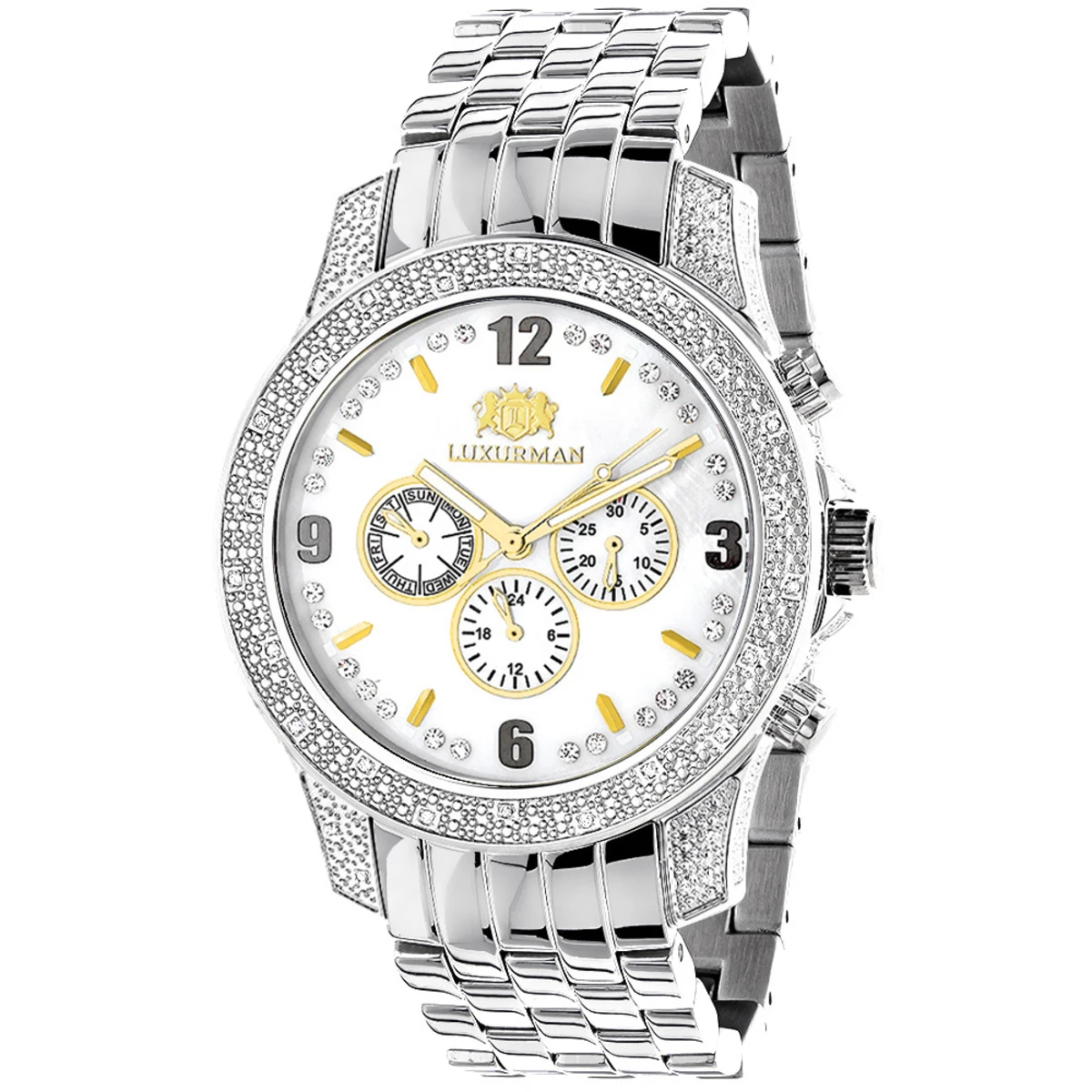 Luxurman Men's Diamond Watch 0.50ct 1 Luxurman Men's Diamond Watch 0.50ct