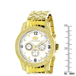 Luxurman Men's Yellow Gold Tone Diamond Watch 0.50ct 9 Luxurman Men's Yellow Gold Tone Diamond Watch 0.50ct -PNZ Watches Shop luxurman watches mens diamond watch 050ct p 8500 ruler