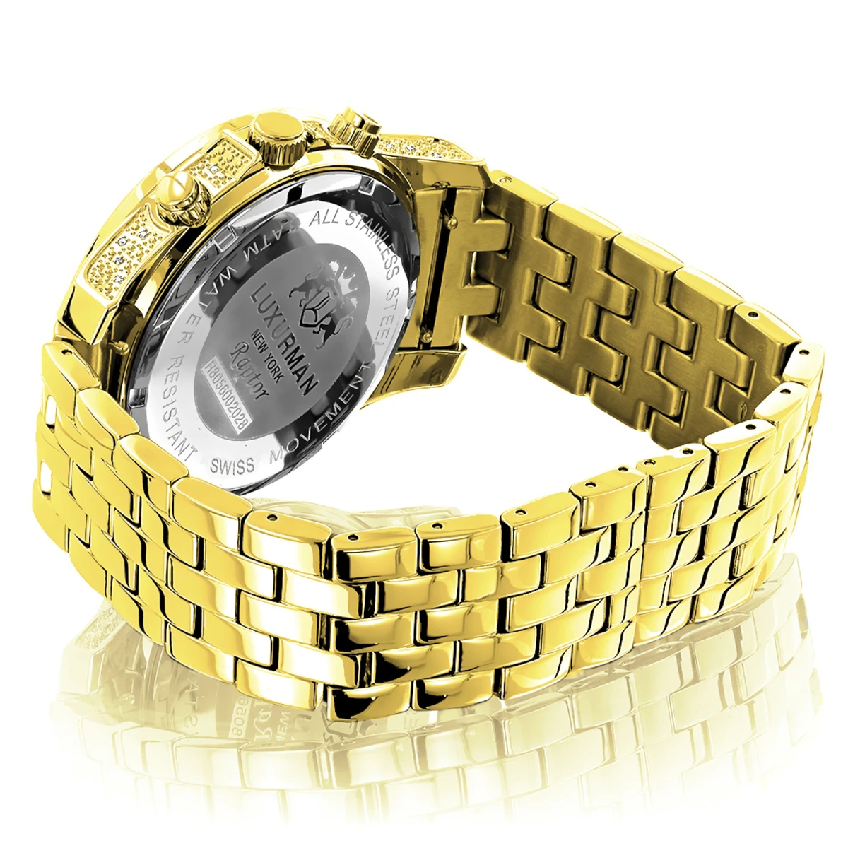 Luxurman Men's Yellow Gold Tone Diamond Watch 0.50ct 2 Luxurman Men's Yellow Gold Tone Diamond Watch 0.50ct - Image 2