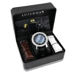 Luxurman Men's VS Diamond Watch .18ct Blue MOP 8 Luxurman Men's VS Diamond Watch .18ct Blue MOP -PNZ Watches Shop luxurman watches mens vs diamond watch 18ct blue mop p 9691box