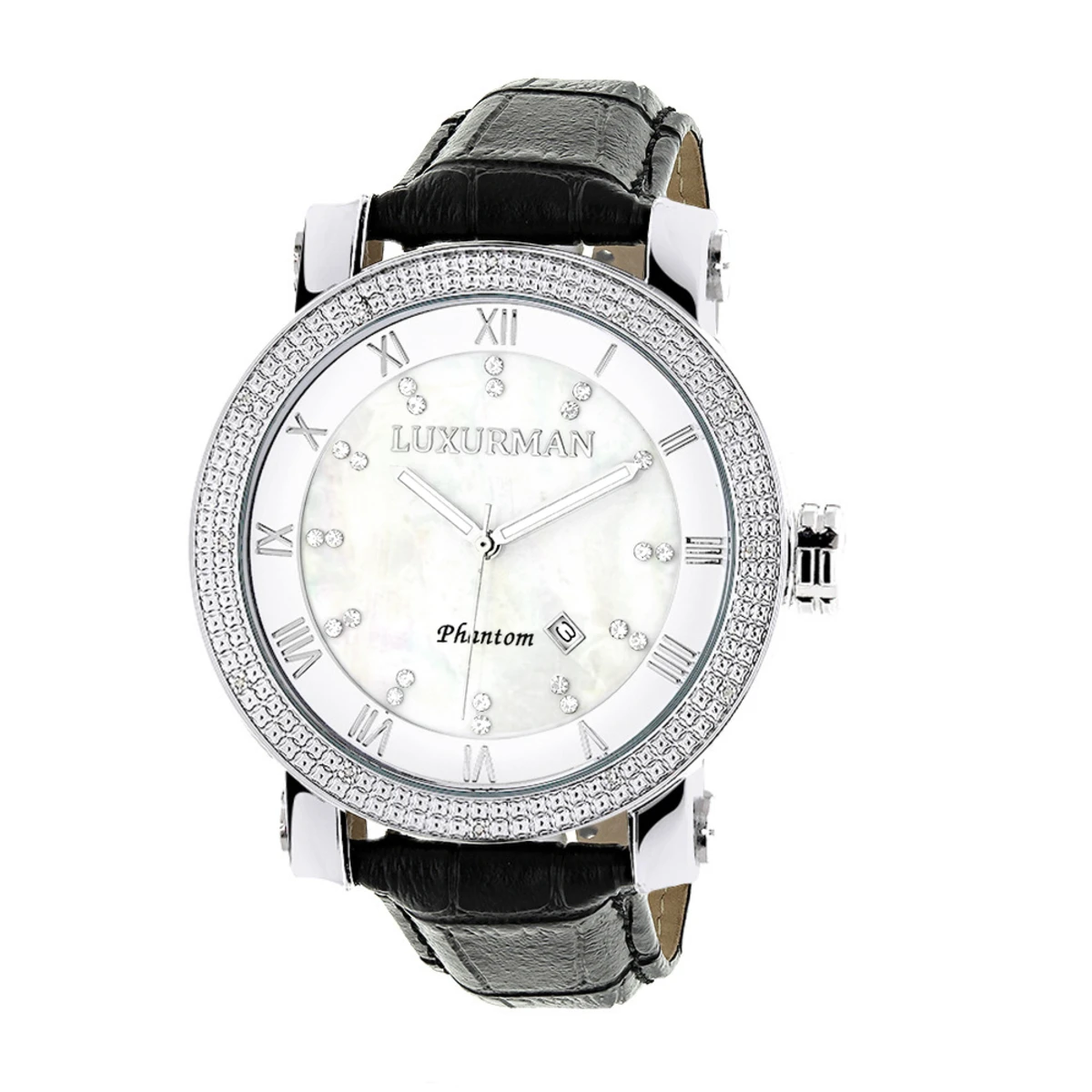 Luxurman Men's VS Diamond Watch .18ct White MOP 1 Luxurman Men's VS Diamond Watch .18ct White MOP