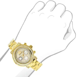 Luxurman Women's Diamond Yellow Gold Plated Montana Watch 2ct -PNZ Watches Shop luxurman watches womens diamond yellow gold plated montana watch 2ct 3