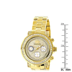 Luxurman Women's Diamond Yellow Gold Plated Montana Watch 2ct -PNZ Watches Shop luxurman watches womens diamond yellow gold plated montana watch 2ct ruler
