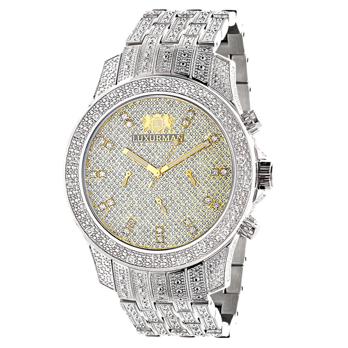 Luxurman Wrist Men's Diamond Watch 1.25ct 1 Luxurman Wrist Men's Diamond Watch 1.25ct