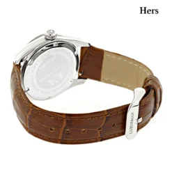 Matching His And Hers Luxurman White Gold Plated Diamond Watch Set -PNZ Watches Shop matching his and hers watches luxurman white gold plated diamond watches backwh