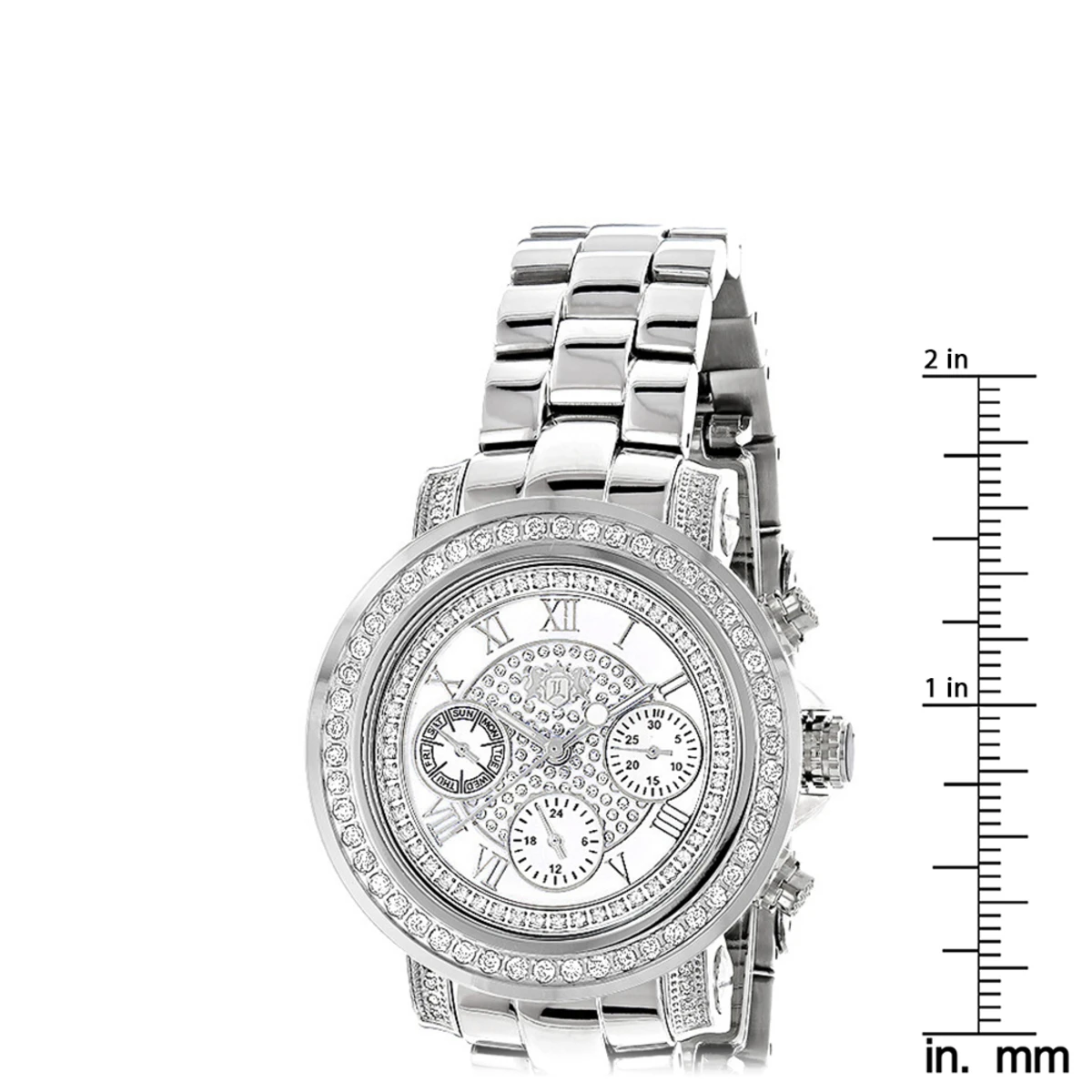 Men's And Ladies Diamond Luxuman Diamond Watch 2ct 5 Men's And Ladies Diamond Luxuman Diamond Watch 2ct - Image 5