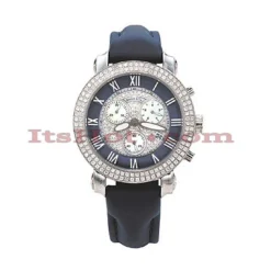 Men's Benny And Company Watch Ice Dial 2.9ct Men's Navy