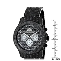 Fully Iced Out Large Men's Black Diamond Watch 1.5ct LUXURMAN -PNZ Watches Shop mens black diamond watch 15ct luxurman new arrival ruler