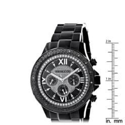 Men's Black Diamond Watch Luxurman 0.20ct Black Steel Band 9 Men's Black Diamond Watch Luxurman 0.20ct Black Steel Band -PNZ Watches Shop mens black diamond watch luxurman 020ct black steel band ruler