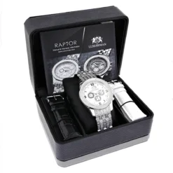 Men's Diamond Band Watch By LUXURMAN 1 Carat -PNZ Watches Shop mens diamond band watch by luxurman 1 carat 4