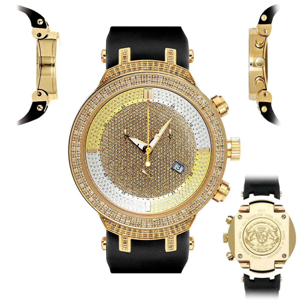 Men's Diamond Joe Rodeo Watch 2.20ct Yellow Gold Master 6 Men's Diamond Joe Rodeo Watch 2.20ct Yellow Gold Master - Image 6