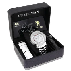Men's Diamond Watch 0.12ct Luxurman -PNZ Watches Shop mens diamond watch 012ct luxurman p 35200 3