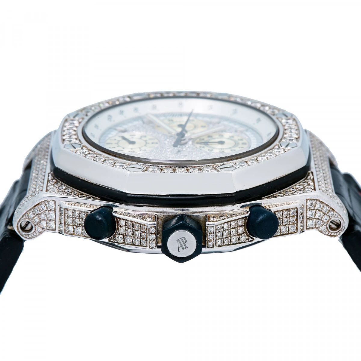 Men's Diamond Watch Audemars Piguet Royal Oak Offshore Silver Tone Dial 3 Men's Diamond Watch Audemars Piguet Royal Oak Offshore Silver Tone Dial - Image 3