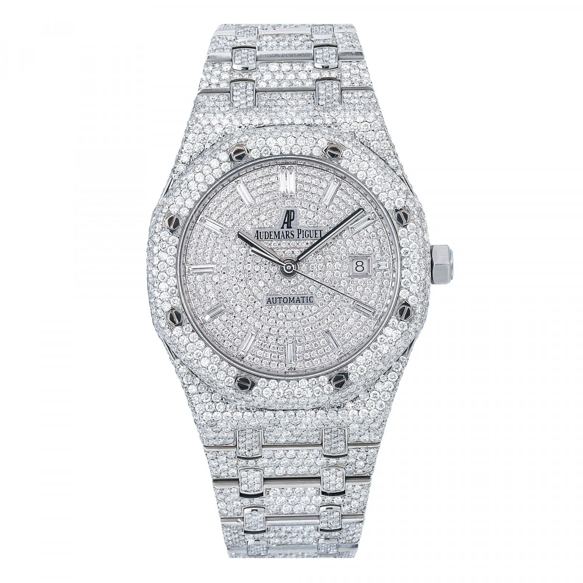 Men's Diamond Watch Audemars Piguet Royal Oak Selfwinding Silver Tone Dial 1 Men's Diamond Watch Audemars Piguet Royal Oak Selfwinding Silver Tone Dial