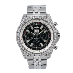 Men's Diamond Watch Breitling Bentley 48mm Black Dial