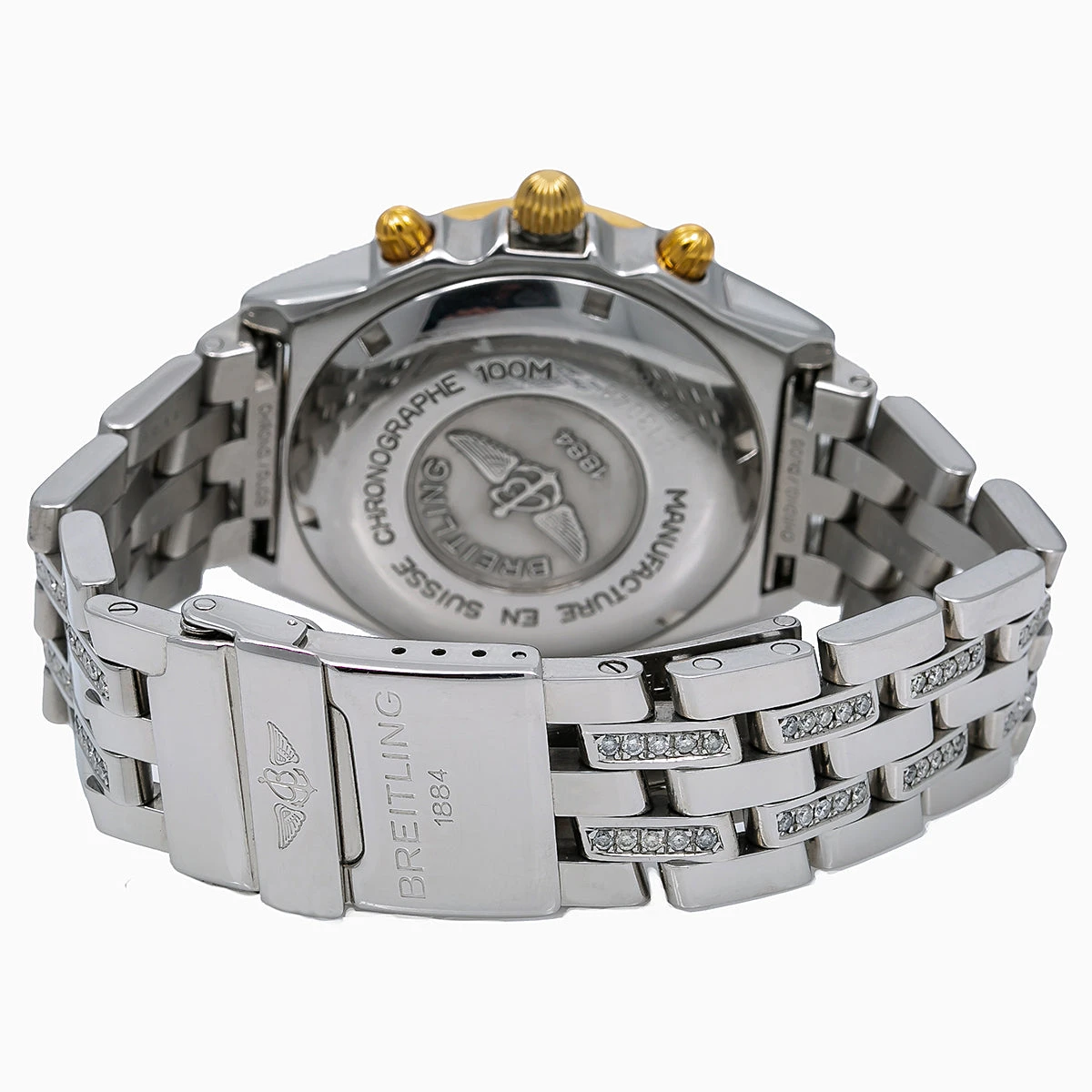 Men's Diamond Watch Breitling Chronomat Evolution 40mm Green Dial 4 Men's Diamond Watch Breitling Chronomat Evolution 40mm Green Dial - Image 4