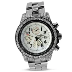 Men's Diamond Watch Breitling Super Avenger White Dial