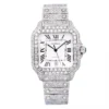 Men's Diamond Watch Cartier Santos De Cartier 40mm White Dial