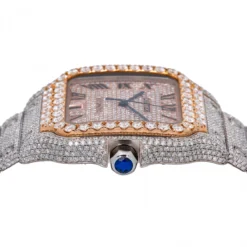 Men's Diamond Watch Cartier Santos De Cartier 18K Gold Rose Gold Tone Dial -PNZ Watches Shop mens diamond watch cartier santos de cartier rose gold rose gold tone dial w01210 0E8A2999 2048x2048