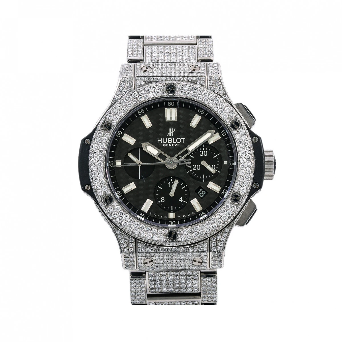 Men's Diamond Watch Hublot Big Bang 44mm Black Dial W00896 1 Men's Diamond Watch Hublot Big Bang 44mm Black Dial W00896