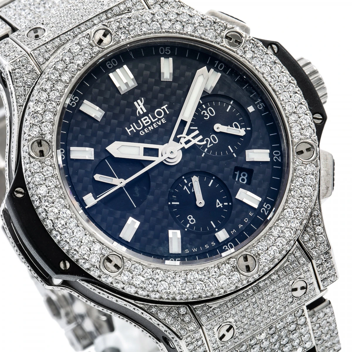 Men's Diamond Watch Hublot Big Bang 44mm Black Dial W00896 3 Men's Diamond Watch Hublot Big Bang 44mm Black Dial W00896 - Image 3