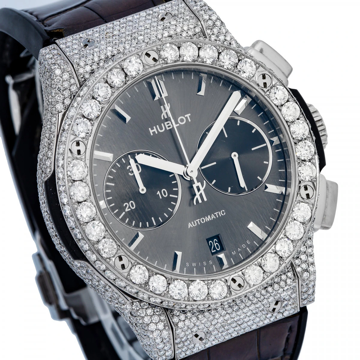 Men's Diamond Watch Hublot Classic Fusion 42mm Grey Dial 2 Men's Diamond Watch Hublot Classic Fusion 42mm Grey Dial - Image 2