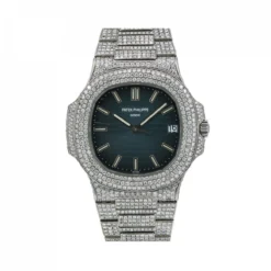 Men's Diamond Watch Patek Philippe Nautilus 40mm Blue Dial