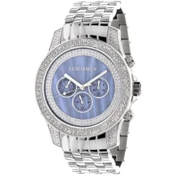 Men's Diamond Blue MOP 0.5ct Luxurman Freeze
