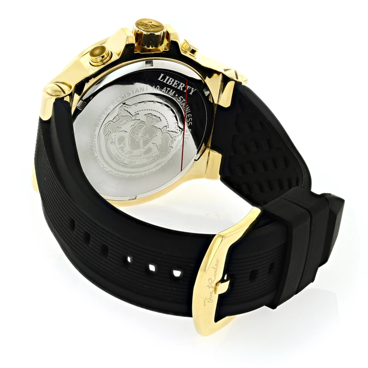 Men's Joe Rodeo Liberty Diamond Watch 1.5ct Yellow Gold Plated 2 Men's Joe Rodeo Liberty Diamond Watch 1.5ct Yellow Gold Plated - Image 2