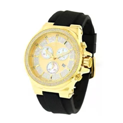 Men's Joe Rodeo Liberty Diamond Watch 1.5ct Yellow Gold Plated