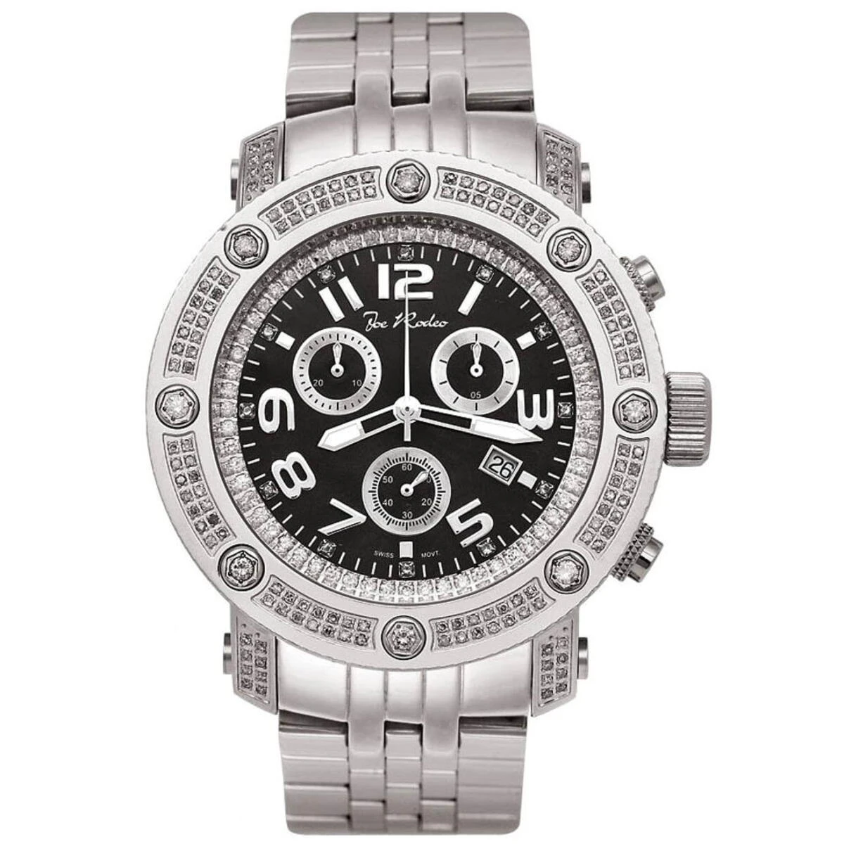 Men's Joe Rodeo JoJo Apollo Black Dial Diamond Watch 1.70ct 1 Men's Joe Rodeo JoJo Apollo Black Dial Diamond Watch 1.70ct