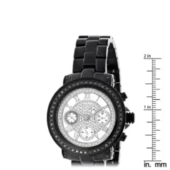 Luxurman Black Diamond White Dial Watch For Men And Women 9 Luxurman Black Diamond White Dial Watch For Men And Women -PNZ Watches Shop mens ladies diamond watches luxurman black diamond watch 8 ruler