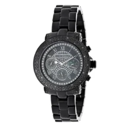 Unisex Diamond Luxurman Black Diamond Watch