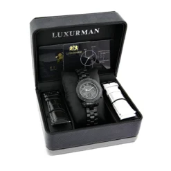 Unisex Diamond Luxurman Black Diamond Watch -PNZ Watches Shop mens ladies diamond watches luxurman black diamond watch 4
