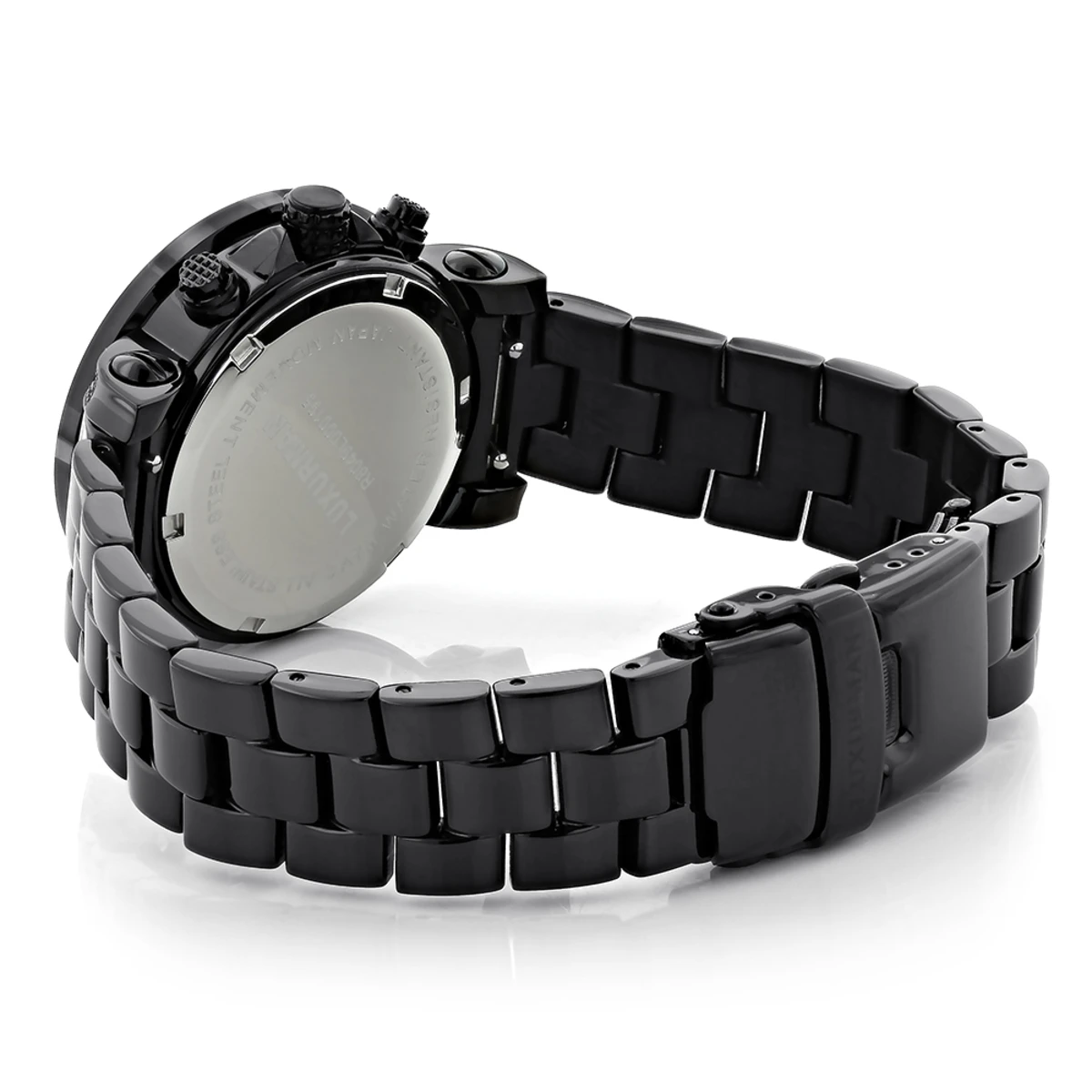Luxurman Black Diamond White Dial Watch For Men And Women 2 Luxurman Black Diamond White Dial Watch For Men And Women - Image 2