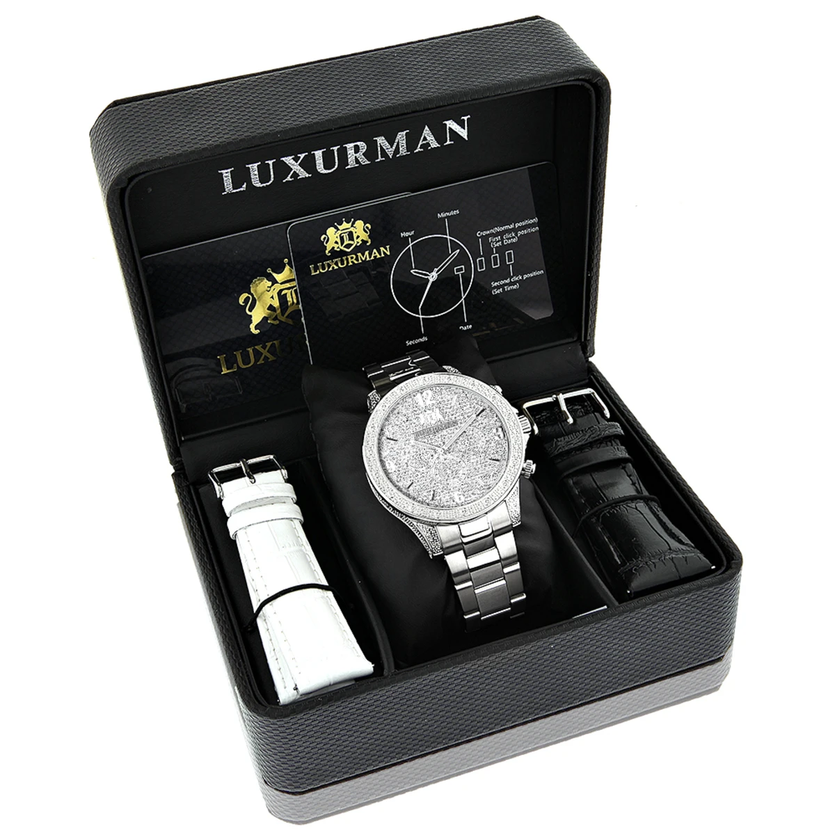 Men's Luxurman Diamond Watch 0.5ct Liberty Swiss Quartz 4 Men's Luxurman Diamond Watch 0.5ct Liberty Swiss Quartz - Image 4