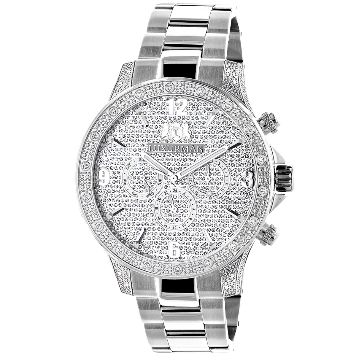 Men's Luxurman Diamond Watch 0.5ct Liberty Swiss Quartz 1 Men's Luxurman Diamond Watch 0.5ct Liberty Swiss Quartz