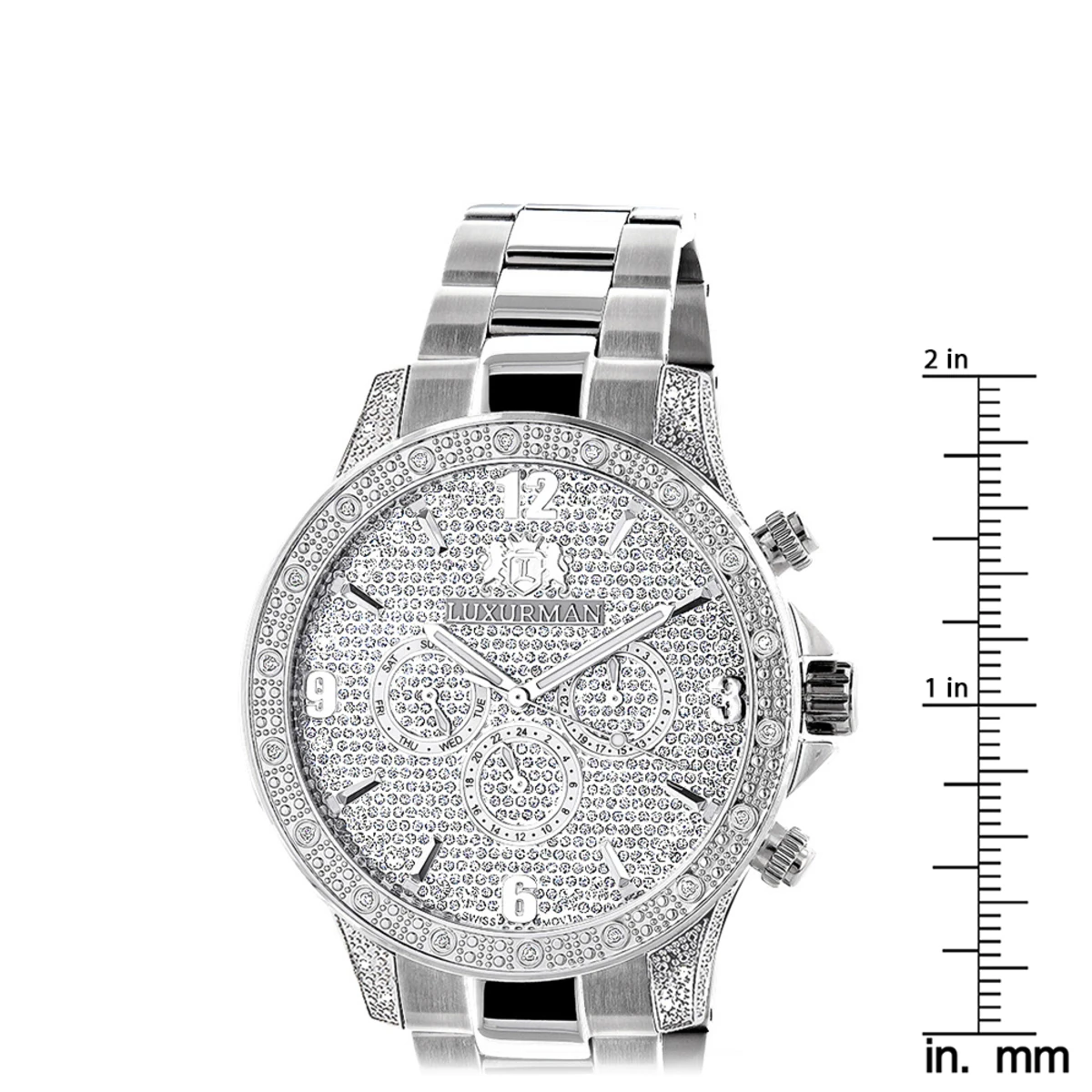 Men's Luxurman Diamond Watch 0.5ct Liberty Swiss Quartz 5 Men's Luxurman Diamond Watch 0.5ct Liberty Swiss Quartz - Image 5