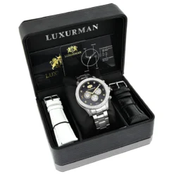 Men's Luxurman Diamond Watch 0.5ct Two Tone Liberty Swiss Movt 8 Men's Luxurman Diamond Watch 0.5ct Two Tone Liberty Swiss Movt -PNZ Watches Shop mens luxurman diamond watch 05ct two tone liberty swiss movt box