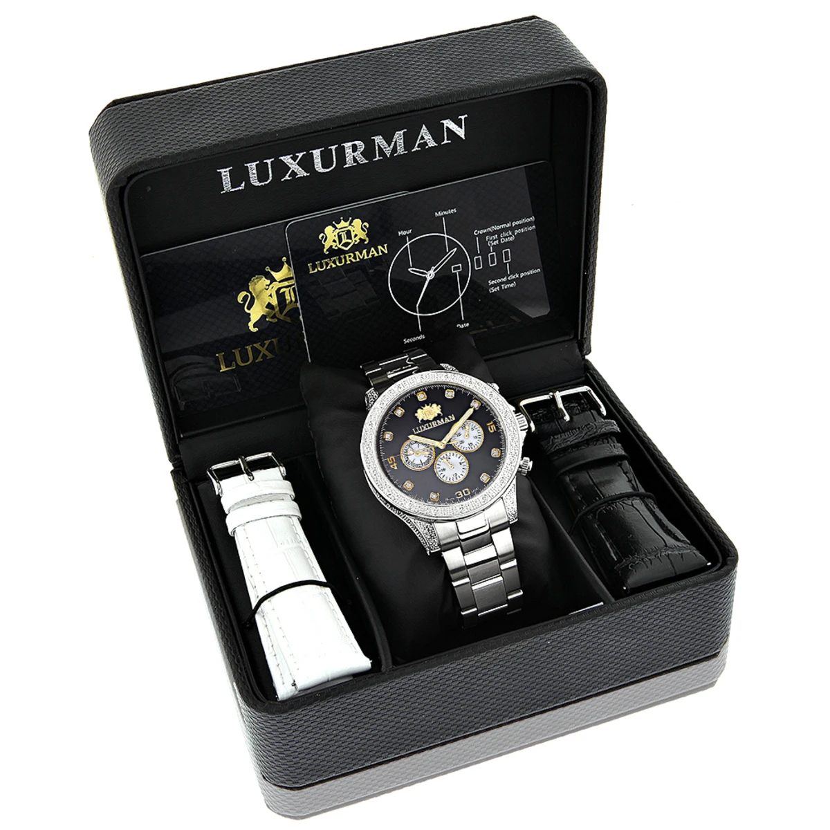 Men's Luxurman Diamond Watch 0.5ct Two Tone Liberty Swiss Movt 4 Men's Luxurman Diamond Watch 0.5ct Two Tone Liberty Swiss Movt - Image 4