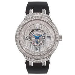 White Men's Skeleton AutomaticJoe Rodeo Diamond Watch 2.20ct
