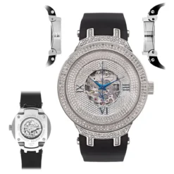 White Men's Skeleton AutomaticJoe Rodeo Diamond Watch 2.20ct -PNZ Watches Shop mens skeleton watches joe rodeo diamond watch 220ct p 45429 main2