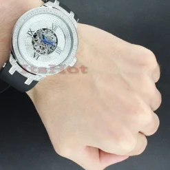 White Men's Skeleton AutomaticJoe Rodeo Diamond Watch 2.20ct -PNZ Watches Shop mens skeleton watches joe rodeo diamond watch 220ct p 45429bod